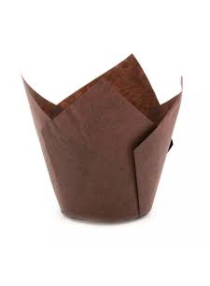 100 Brown Cupcake Baking Sheets - Image 2