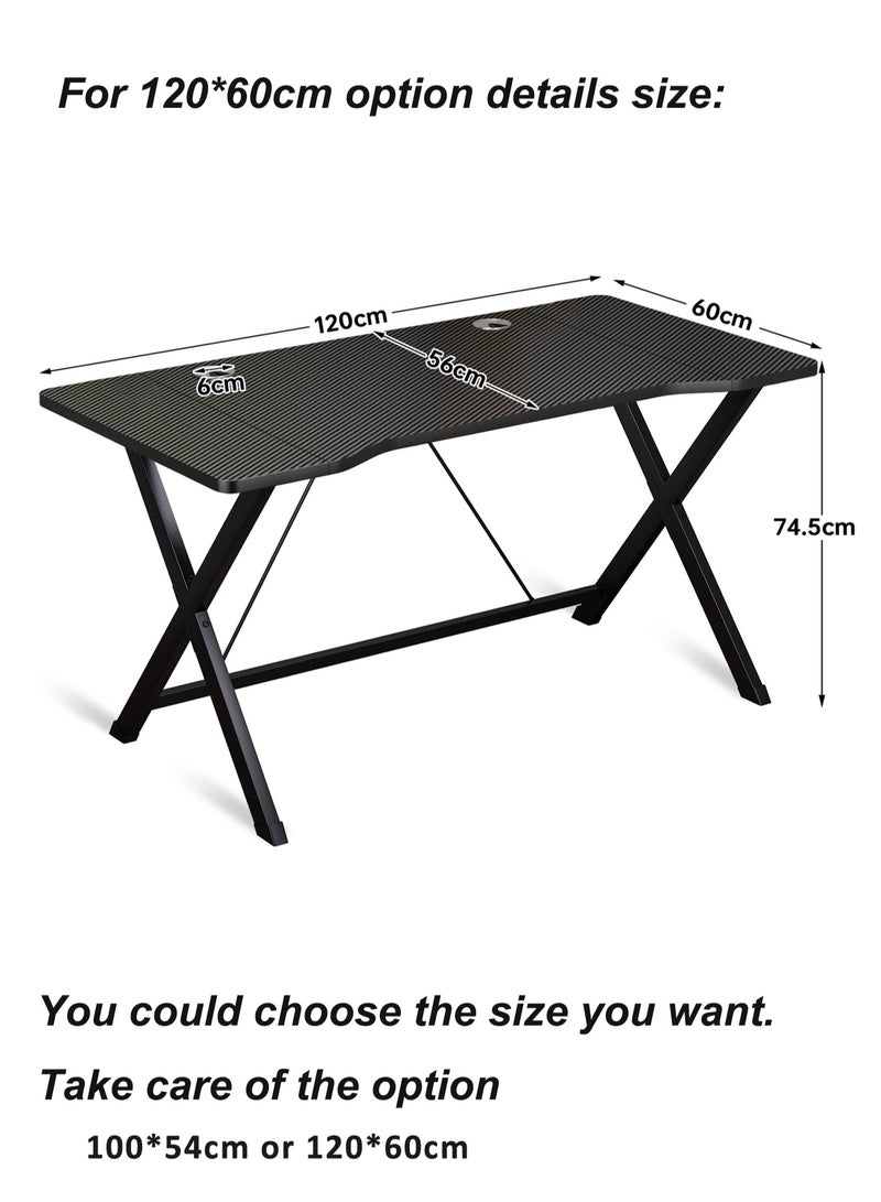 FAMAPY Gaming Table 100x54.5x75cm,Small Office Desk with Cable Hole, Compact  Gaming Desk,Carbon Fiber  PC Workstations - Image 3