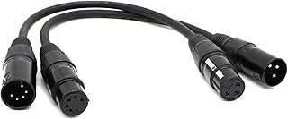 SiYear XLR Male 3 Pin to XLR Female 5 Pin & XLR Female 3 Pin to XLR Male 5 Pin Audio Cable, for Microphone DMX Stage - Image 1