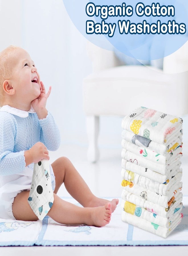 Kenning 30 Pieces Muslin Baby Washcloths for Newborn 10”x10” Soft Absorbent Muslin Burp Cloths Wash Clothes Baby Face Towels for Toddler Boy Girl Shower Gift Baby Registry - Image 5