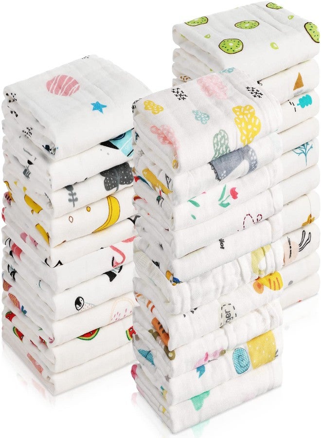 Kenning 30 Pieces Muslin Baby Washcloths for Newborn 10”x10” Soft Absorbent Muslin Burp Cloths Wash Clothes Baby Face Towels for Toddler Boy Girl Shower Gift Baby Registry - Image 1