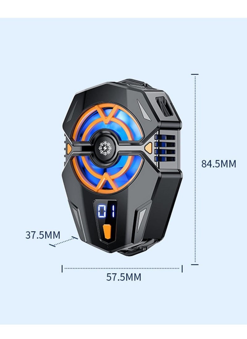 ELTRAZONE J20 Mobile Phone Cooling Fan – 3-Speed Game Cooler with Silent Semiconductor Radiator, Adjustable Clip Design, USB Powered, LED Light, Digital Display, Ultra-Quiet Heat Dissipation, Portable Phone Radiator for All Smartphones – Black - Image 4