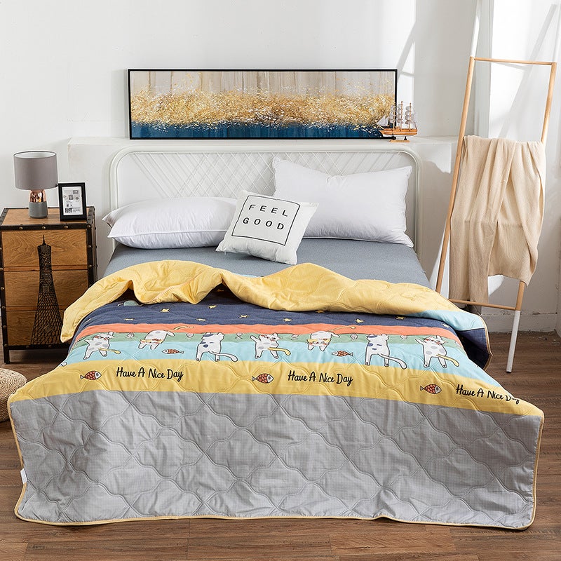 Summer Quilt Washable Cotton Summer Cool Quilt Air Conditioning Quilt Thin Quilt Machine Washable Quilt A Generation Of Hair - Image 1