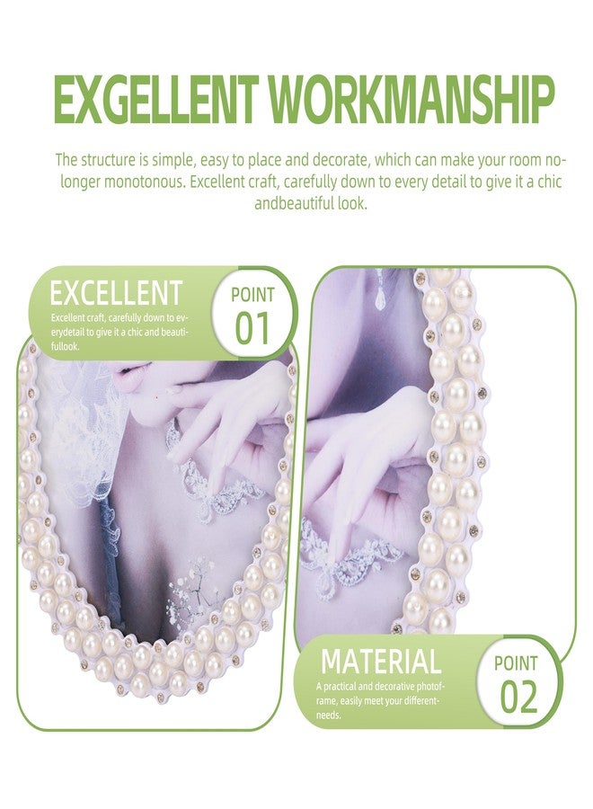 HOME ELEMENTS Oval Pearl Photo Frame, Decorative Tabletop Picture Frame with Rhinestones, Perfect for Home decor, Table Decor, Birthday, Anniversary, Special Occasions, Best for Gift - 13x18 cm - Image 5