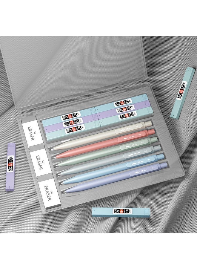 مستر. بين - مجموعة أقلام رصاص ميكانيكية باستيل مع عبوات رصاص وممحاة، عبوة من 6 قطع، مقاسين، 0.5 و0.7 مم، مجموعة أقلام رصاص ميكانيكية جمالية، أقلام رصاص ميكانيكية باستيل، أقلام رصاص ميكانيكية لطيفة - Image 3