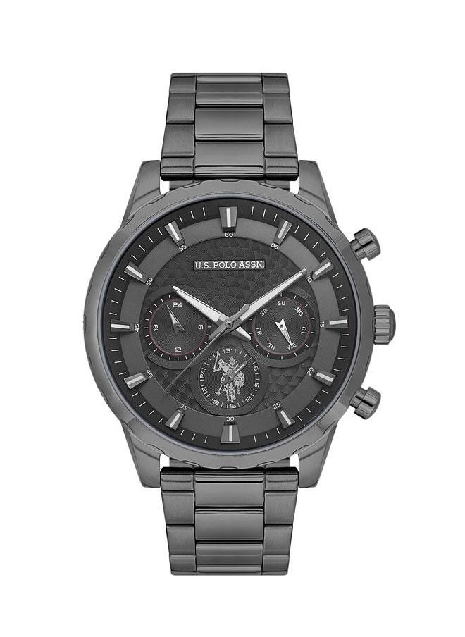 U.S. Polo Assn. U.S. Polo Assn. USPA1055B-04 46mm Watch with Black Dial, Chronograph Function & Elegant Gun Metal Stainless Steel Band - Perfect for Stylish Gents  - Image 1