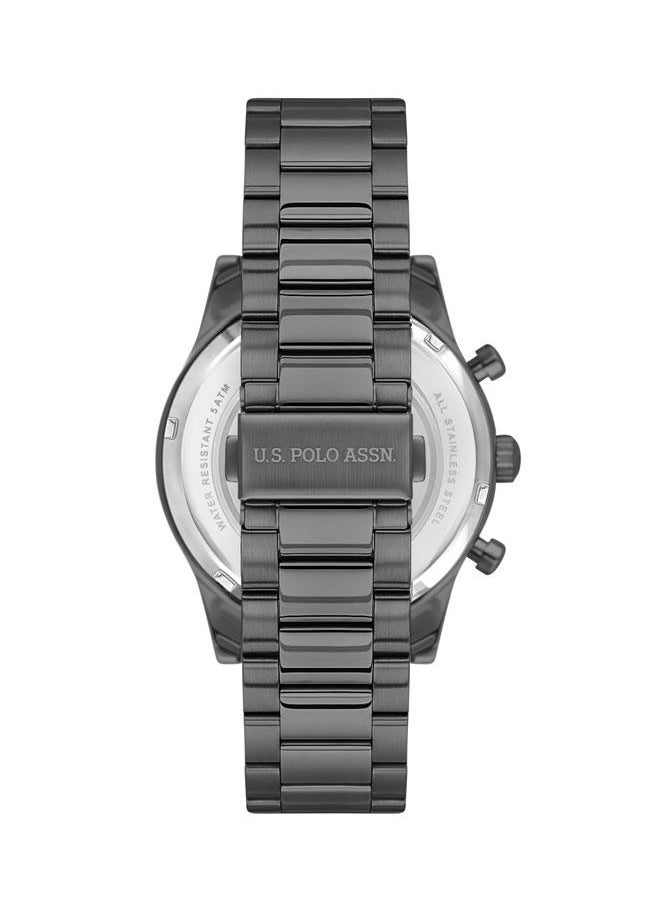U.S. Polo Assn. U.S. Polo Assn. USPA1055B-04 46mm Watch with Black Dial, Chronograph Function & Elegant Gun Metal Stainless Steel Band - Perfect for Stylish Gents  - Image 3