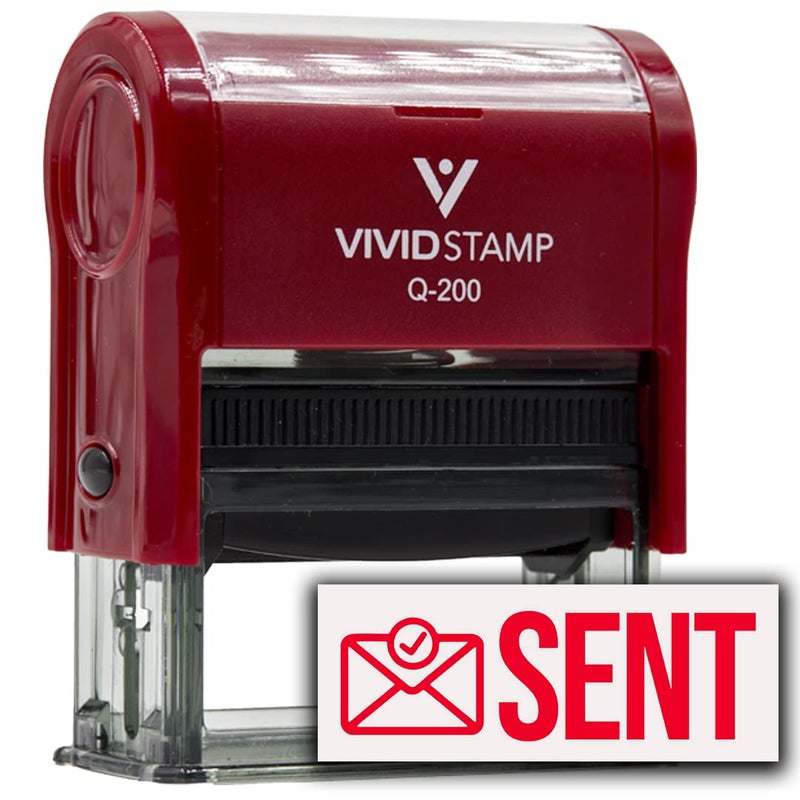 Rubber Stamp Sent Mail Sent SelfInking Red Ink  Q200