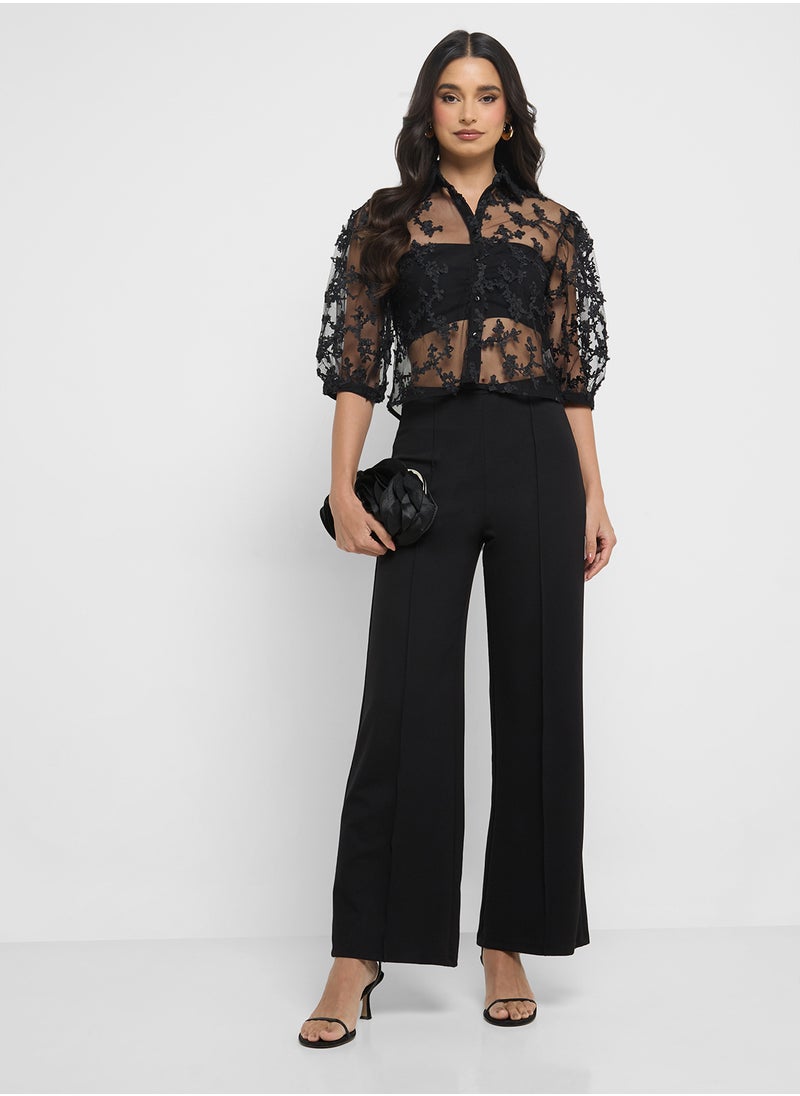 ELLA Sheer Button Down Shirt  - Image 4
