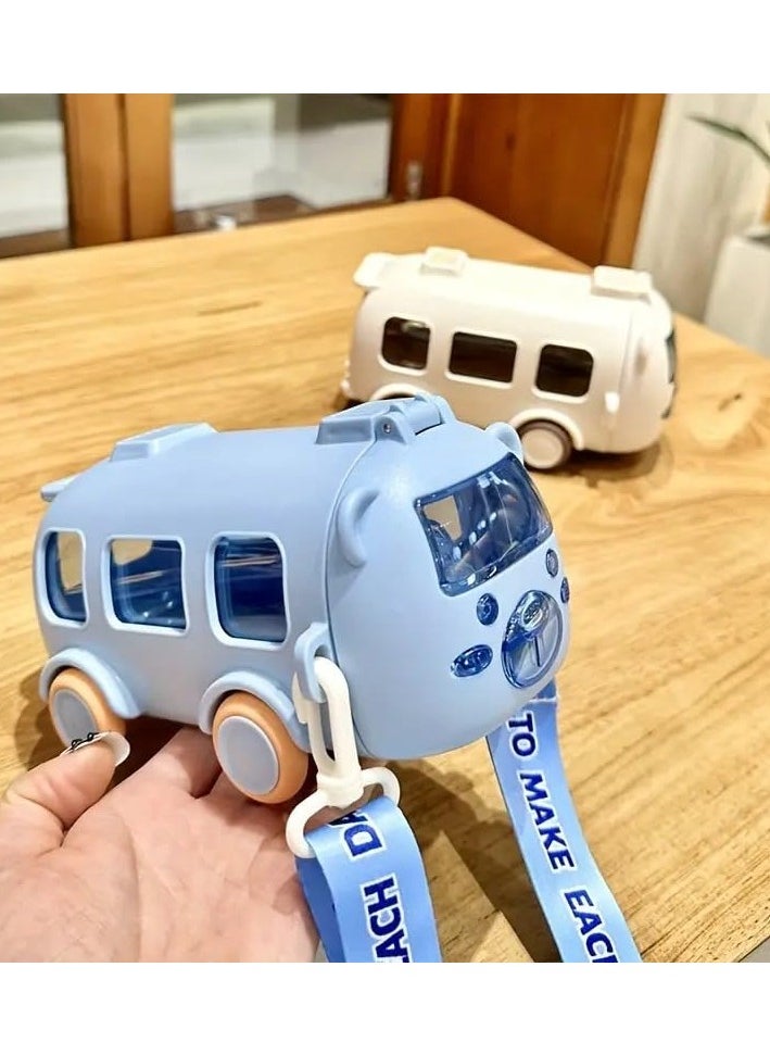 QSHOP 500ml Car Shape Straw Water Cup Detachable Portable Bottle with Shoulder Strap Mini Drinking Bottle for Kids Cute Cartoon Design with Lockable Flip Lid Bottle  - Image 5