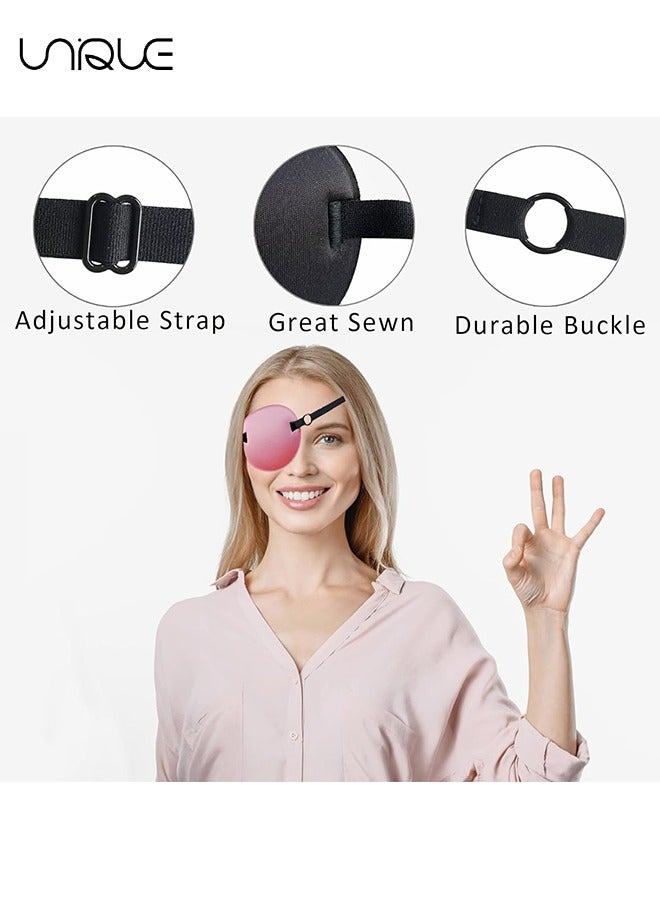 Unique 1 Pcs Eye Mask - 3D Groove Design - Adjustable Eye Mask - Amblyopia Lazy Eye Mask - For Left or Right Eye - Pink - Image 2