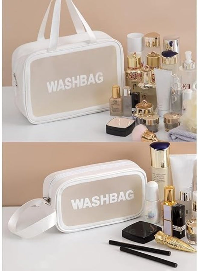 Toiletry Bags - Waterproof Cosmetic Laundry Bag Zipper Makeup For Women And Girls 3 Pieces Travel & Holiday Accessories PVC plastic and eco-friendly polyurethane leather Transparent - Image 4