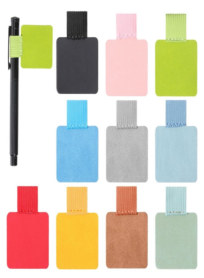 Alrhso 10Pcs Journal Pen Loop Holder for Notebook Adhesive Pen Loop Holder for Notebooks Pencil Holders Elastic Planner Journals Calendars, Mixed Color - Image 1