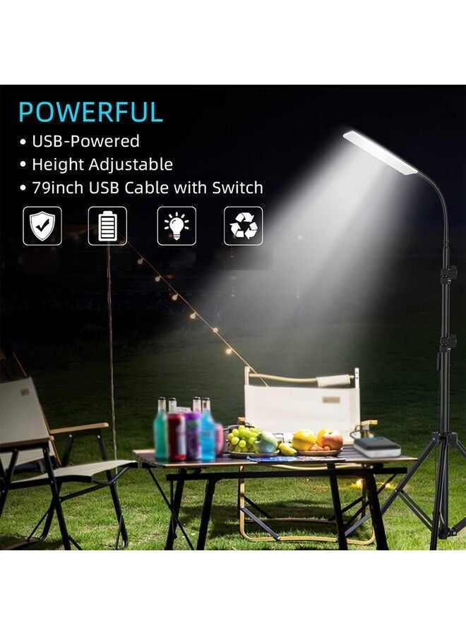 مصابيح تخييم محمولة، مصابيح عمل مع حامل، مصباح خارجي ثلاثي القوائم تلسكوبي وإضاءة تخييم، يتضمن خطاف تخييم - Image 3