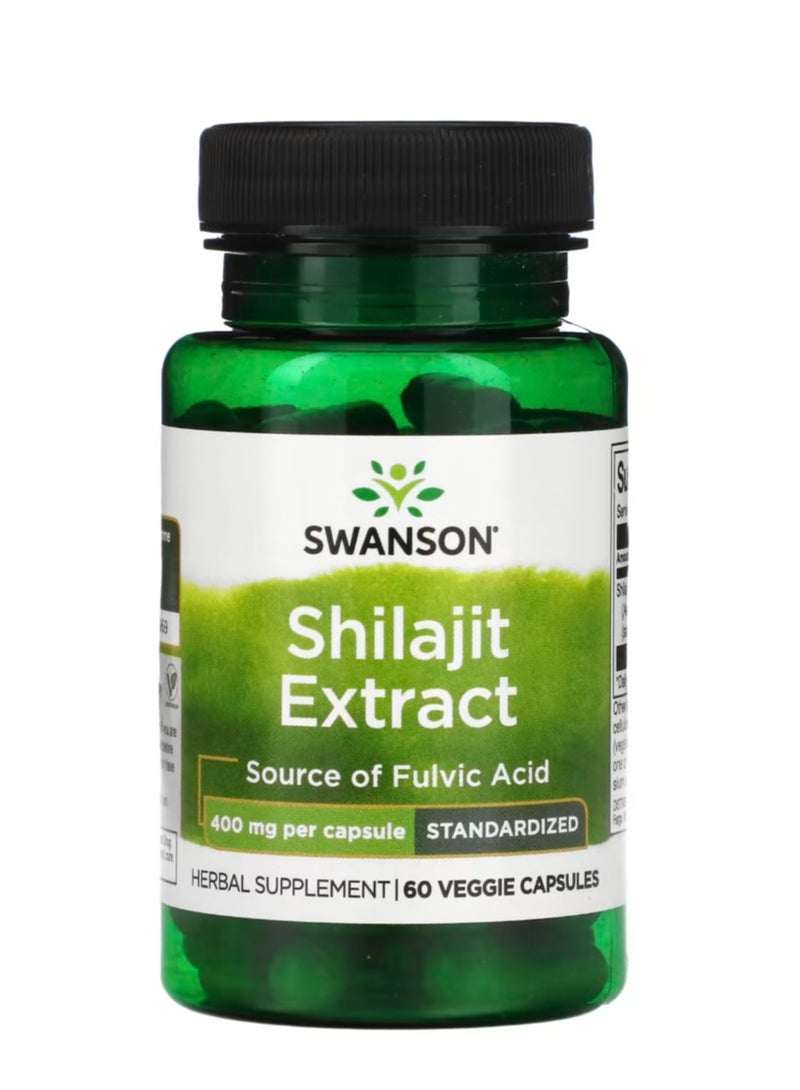 سوانسون مستخلص شيلاجيت 400 مجم 60 كبسولة نباتية - Image 1