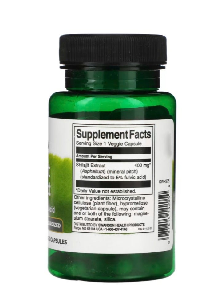 سوانسون مستخلص شيلاجيت 400 مجم 60 كبسولة نباتية - Image 2