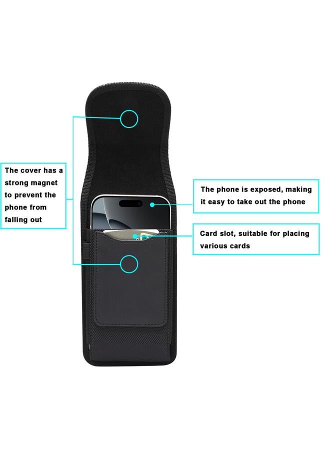 جرين تايجر جراب هاتف من قماش أكسفورد بإبزيم مغناطيسي مقاس 6.7-6.9 بوصة مع فتحة للبطاقة، يُثبت على الخصر - Image 5