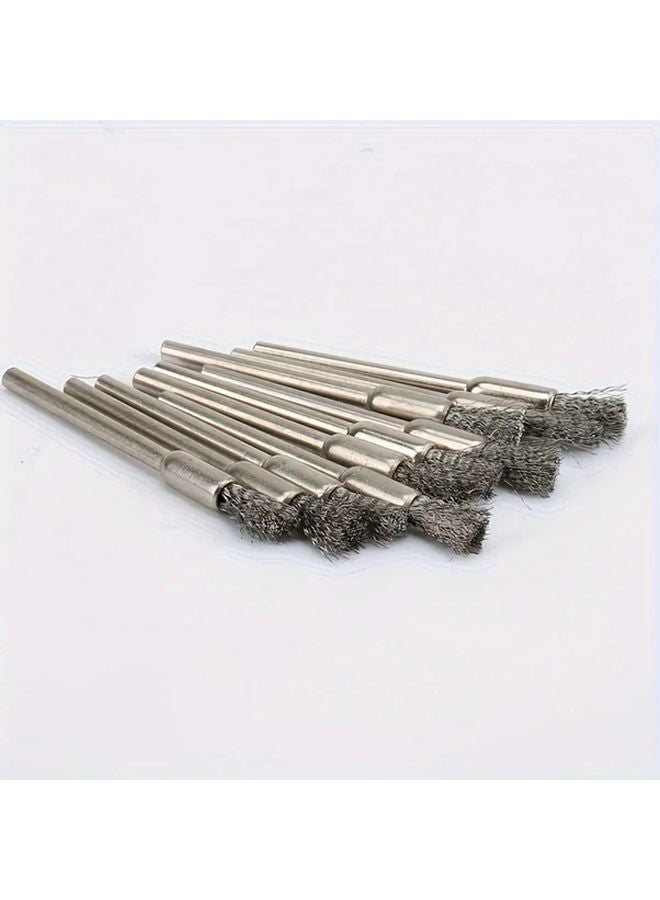 10 Pcs Stainless Steel Wire Brush Set With 317mm Handle For Rotary Tools - Image 5