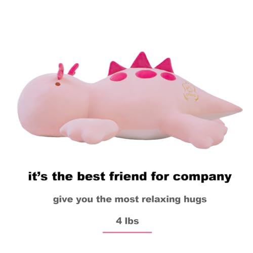 Crillop 4LB Cute Weighted Stuffed Animals Plush 24 inch Soft Weighted Dinosaur Plush Toy Pillow for Adults and Children Pink Dinosaur - Image 5