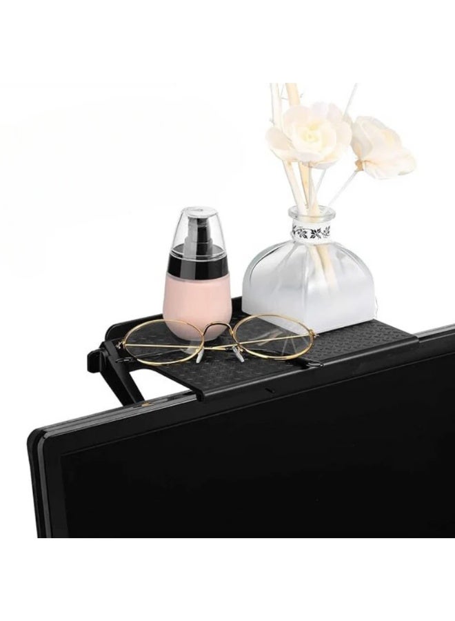 Adjustable TV Top Shelf Mounting Bracket – Universal Clip-On Screen Shelf for Flat Screens and Monitors – Space-Saving Organizer for Streaming Devices, Speakers, Remotes, and Decor - Image 1