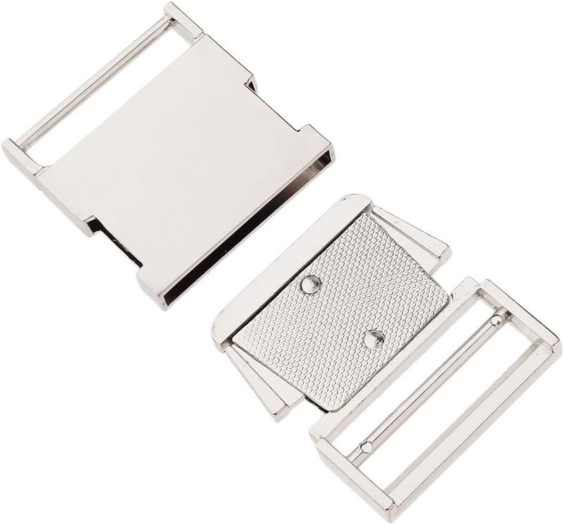 كلاراكو مشبك معدني لحزام حقيبة من نسيج منسوج، مقاسات 19/25/38 مم، أجزاء مشبك تحرير - فضي، قطر داخلي 38 مم - Image 3