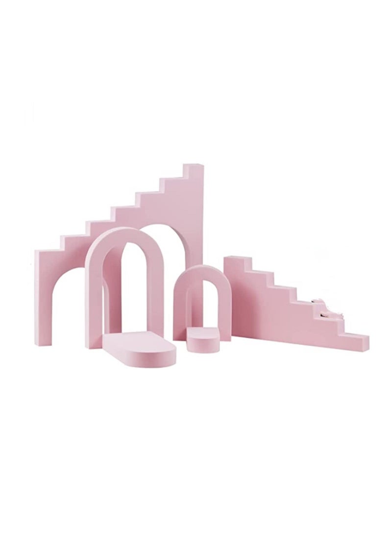 Combination Photography Background Props Geometric Cube Photoshoot Set Stereo Hard Foam Decorative Backdrop Posing Ornaments for Lipstick Jewelry Perfume Makeup Tools  - Image 1