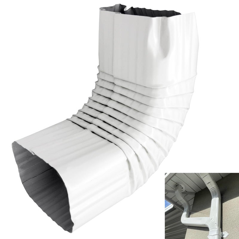 Niuohoy 3x4 Downspout Gutter Elbow Style A 90 Degree Positive Elbow Connector Easy to Install for Home Roofing Drainage White - Image 2