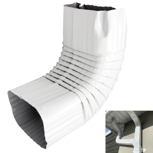 Niuohoy 3x4 Downspout Gutter Elbow Style A 90 Degree Positive Elbow Connector Easy to Install for Home Roofing Drainage White - Image 1