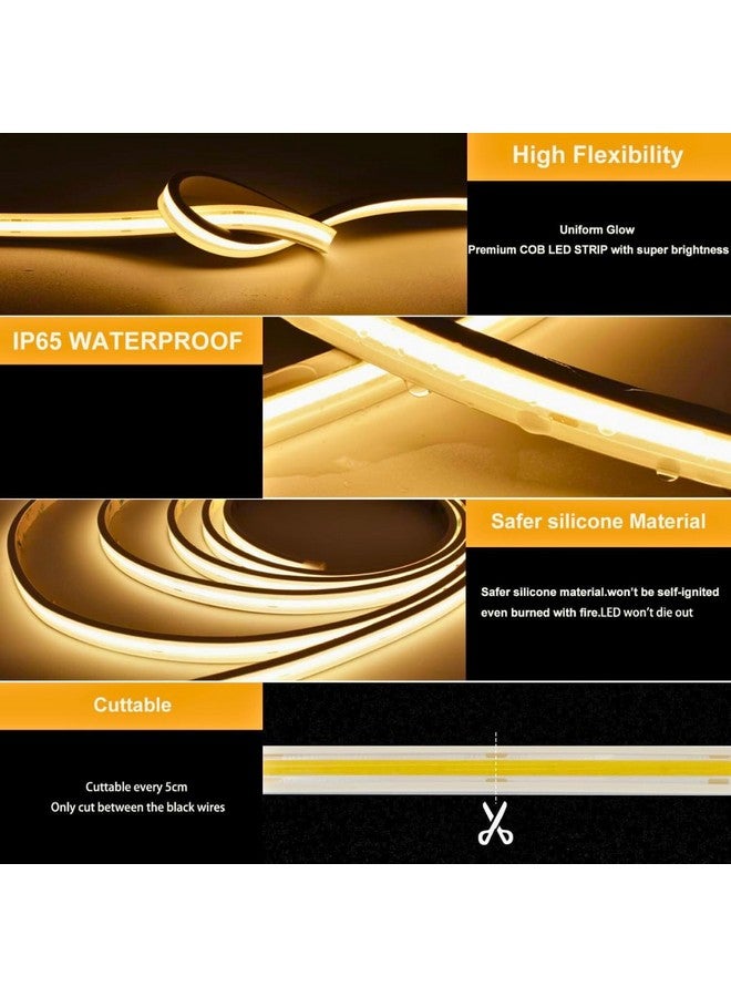 Hemito 16.5 Feet Neon Strip Waterproof Rope Light|Silicone Neon Rope Light| Flexible Cuttable String Outdoor Decoration Lights Waterproof for Balcony,Diwali,Christmas with 12V Adaptor (Warm White) - Image 2