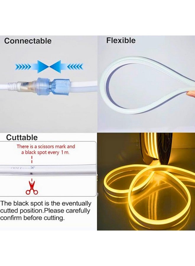 Hemito 16.5 Feet Neon Strip Waterproof Rope Light|Silicone Neon Rope Light| Flexible Cuttable String Outdoor Decoration Lights Waterproof for Balcony,Diwali,Christmas with 12V Adaptor (Warm White) - Image 4