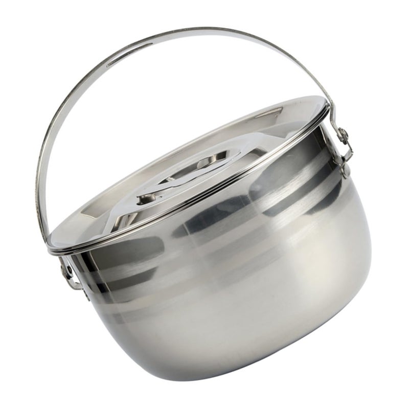 Large Capacity Stainless Steel Saucepan Camping Pot Even Heating Thick Base - Image 2