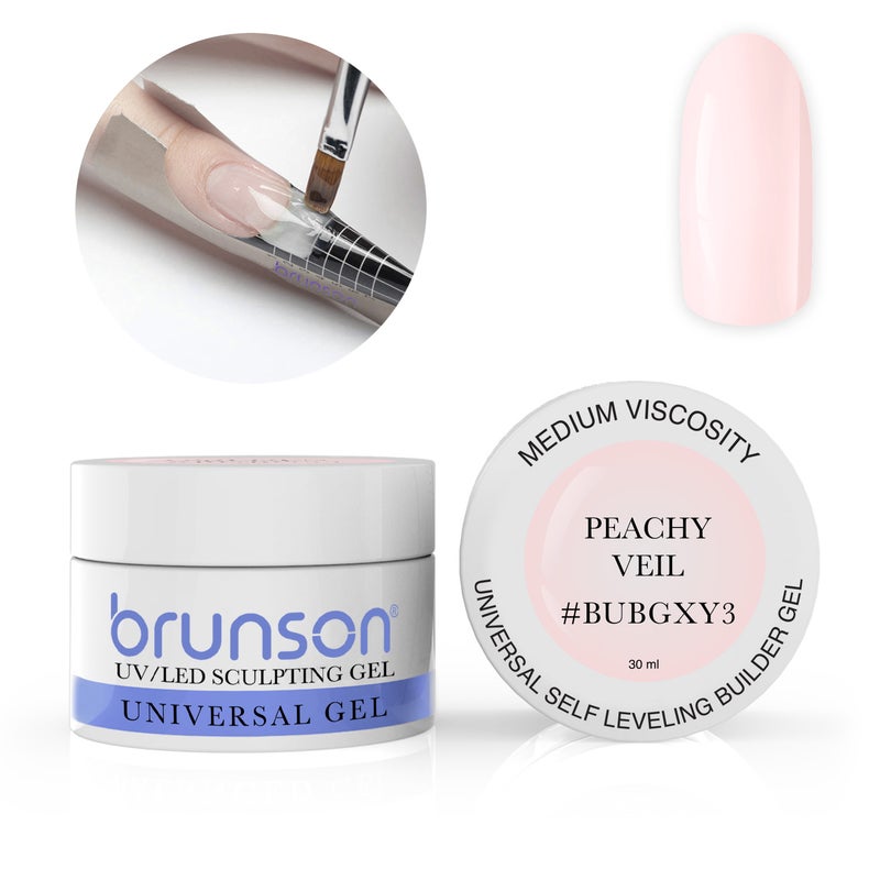Brunson Builder Gel in Jar 30ml Professional Sculpting Builder Gel for Nail Extensions Overlays and 3D Nail Art UV LED Self Leveling Gel for Long Lasting High Gloss Nails