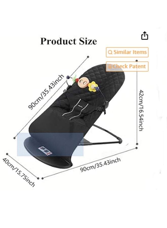 Bouncer Seat for Babies 0-12 Months, Baby Bouncer forBreathable and Comfortable Cushion, Three HeightAdjustments, Baby Rocker Portable Folding andDetachable - Image 4