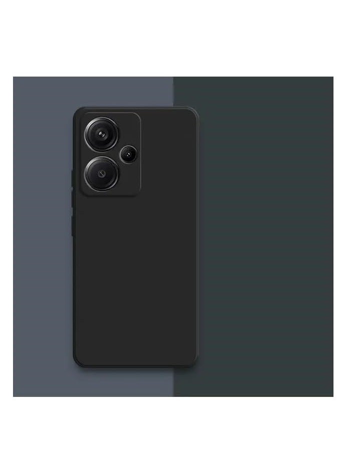 Case for Xiaomi Redmi 13C 5G, Liquid Gel Rubber Case with Soft Microfiber Lining Cushion Slim Hard Shell Shockproof Protective with Camera Protection Cover for Redmi 13C 5G (Black)