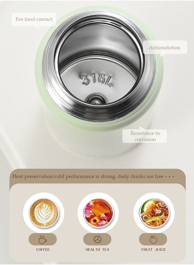 DUNISO - Vacuum cup, portable insulated water cup with bounce lid, with handle and leak proof lock, suitable for home office and school work, 500ml, 22.2 * 6.5cm - Image 1