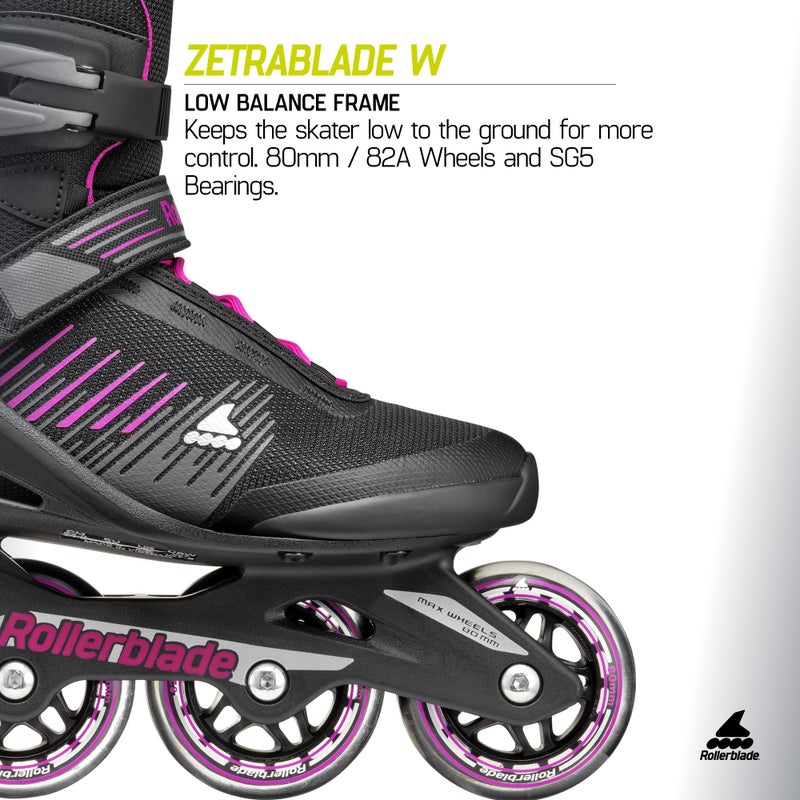 Rollerblade Zetrablade Women's Adult Fitness Inline Skate, Black and Pink, Performance Inline Skates - Image 5