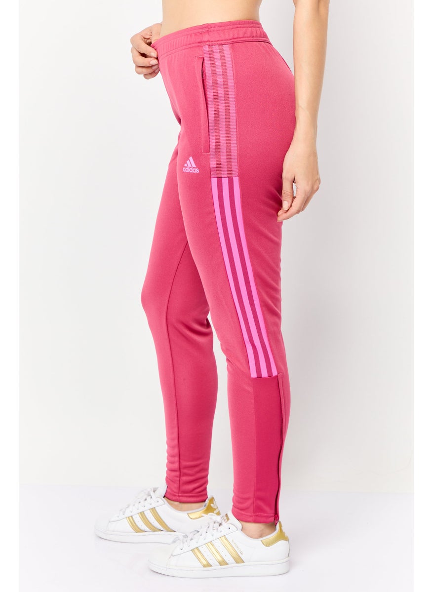 Adidas - Women Regular Fit Brand Logo Football Trackpants, Wild Pink - Image 1