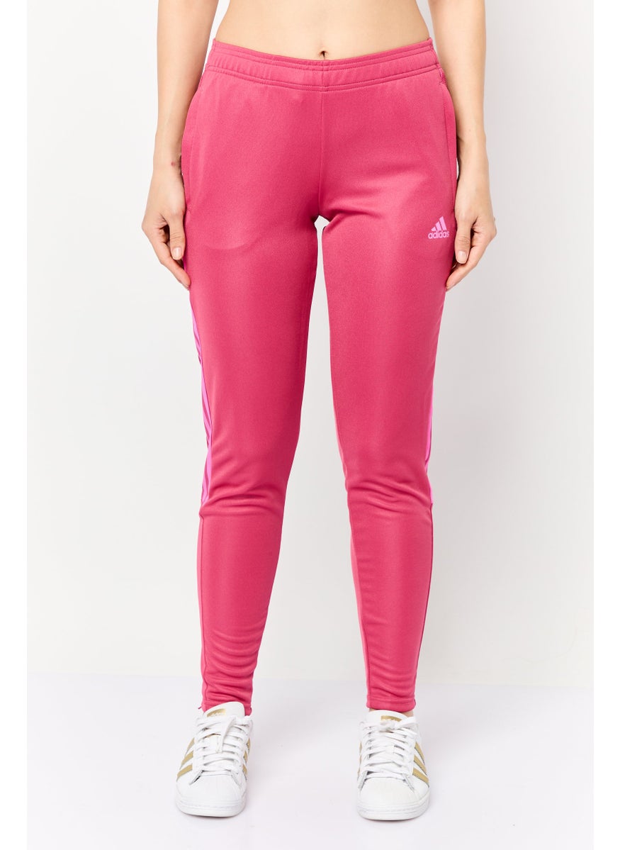 Adidas - Women Regular Fit Brand Logo Football Trackpants, Wild Pink - Image 1