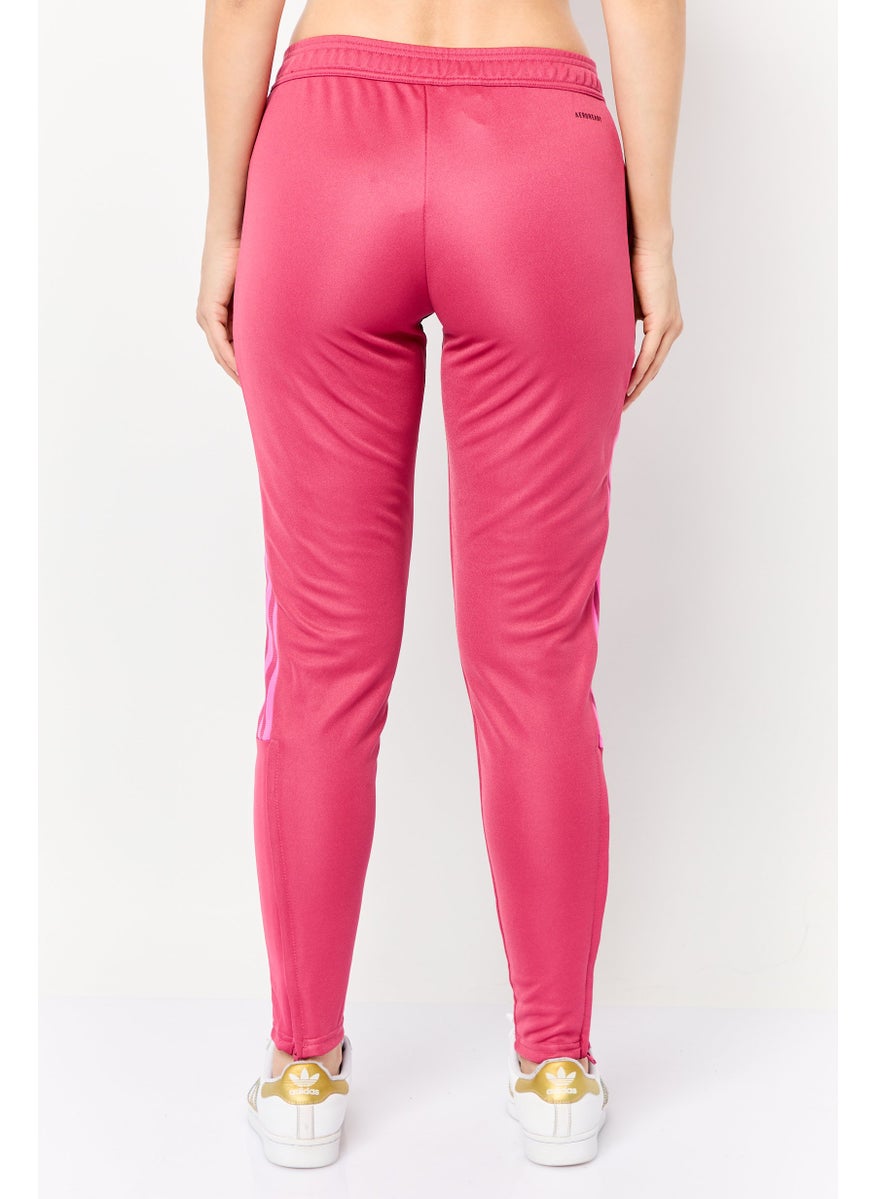 Adidas - Women Regular Fit Brand Logo Football Trackpants, Wild Pink - Image 1