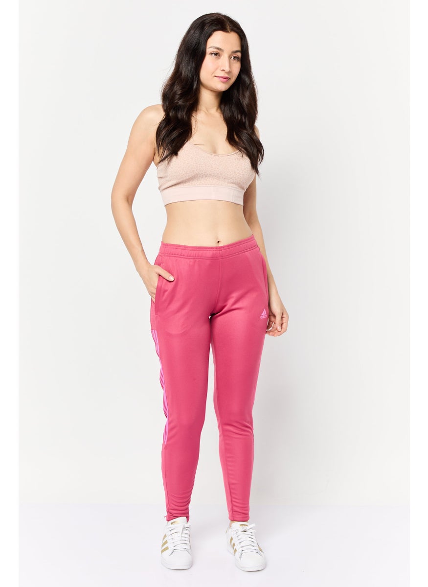 Adidas - Women Regular Fit Brand Logo Football Trackpants, Wild Pink - Image 1