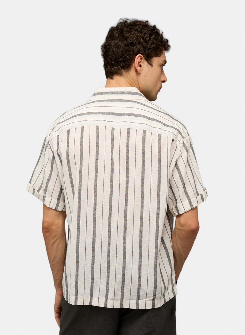 American Eagle AE Relaxed Fit Linen-Blend Camp Collar Shirt - Image 4
