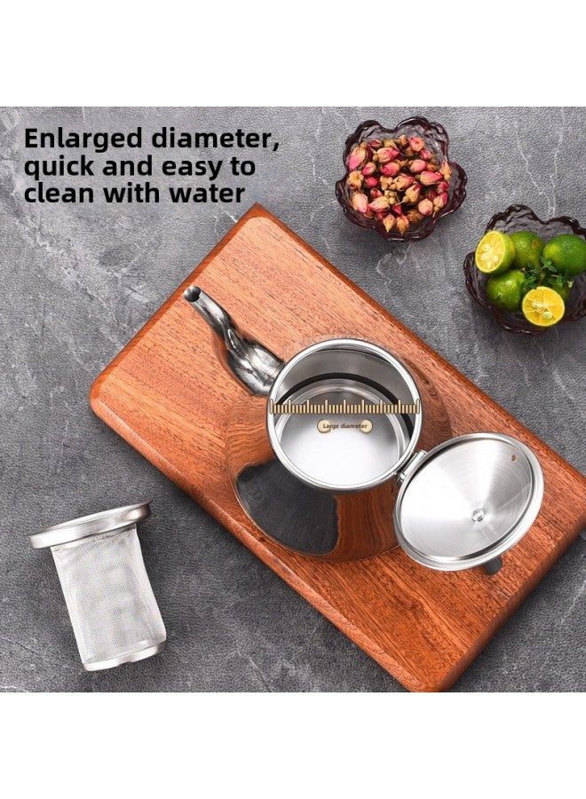 Direct Supply Thick Stainless Steel Cashpot Hotel Special Tea Kettle With Strainer Teapot Kettle Cross-border-Color:Natural Color-Capacity:Coffee Pot ]  - Image 4