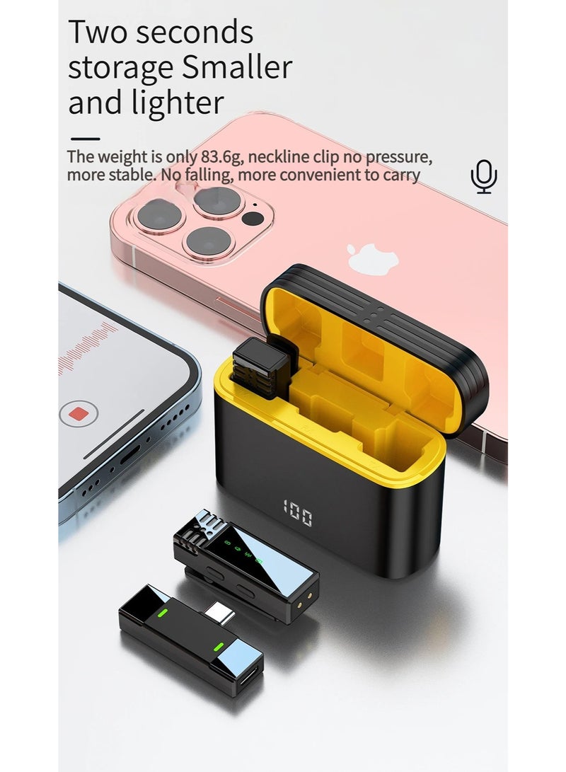 ميكروفون لافالير لاسلكي مزدوج احترافي ZFSZ J88 لأجهزة iPhone وiPad - حافظة شحن مزودة بشاشة LED ذكية لعرض حالة البطارية، وميكروفون لافالير مزود بتقنية DSP لتقليل الضوضاء، مخصص لمنصات YouTube وTikTok والبث المباشر (منفذ Lightning) - Image 4