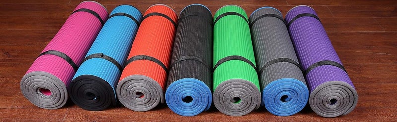 Fitvids حصيرة تمارين اليوغا والبيلاتس متعددة الاستخدامات، سميكة جدًا وعالية الكثافة ومانعة للانزلاق، مزودة بحزام للحمل، (72 بوصة طول × 24 بوصة عرض × سمك 2/5 بوصة) - Image 4