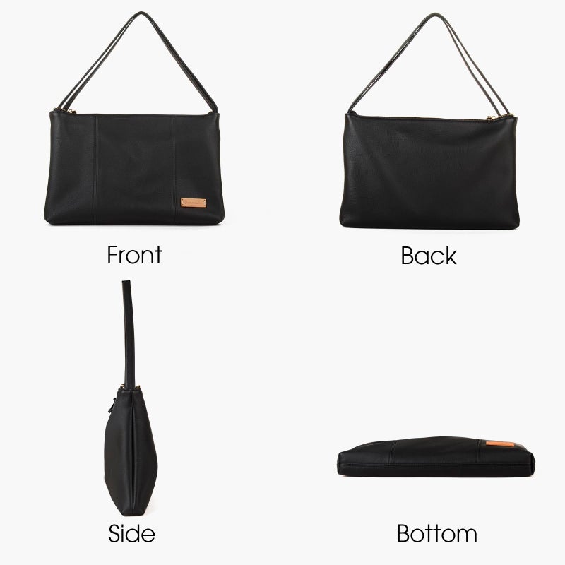 DONNAIN Premium Full Grained Leather Dumpling Bag for Women Crossbody Bag, Women's Shoulder Handbags and Hobo Bags for Women (Black, Small) - Image 5