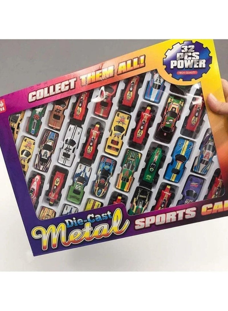 Metal racing car toy, consisting of 32 cars, multi-colored - Image 4