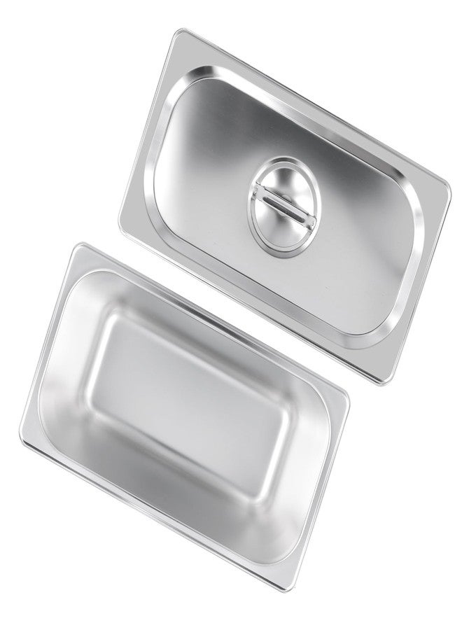 مجموعة من 4 صواني سينجون مضادة للانحشار، مقاس 1/3، صينية طهي بالبخار بعمق 6 بوصات مع غطاء، صينية معدنية لتخزين الطعام للمنزل والمطاعم والبوفيهات - Image 5
