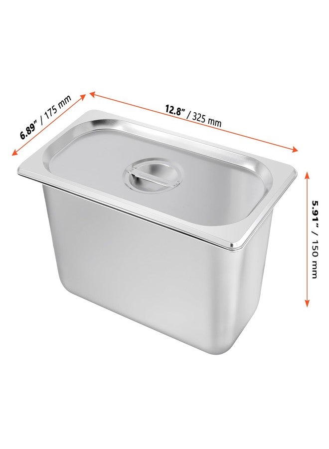 مجموعة من 4 صواني سينجون مضادة للانحشار، مقاس 1/3، صينية طهي بالبخار بعمق 6 بوصات مع غطاء، صينية معدنية لتخزين الطعام للمنزل والمطاعم والبوفيهات - Image 2