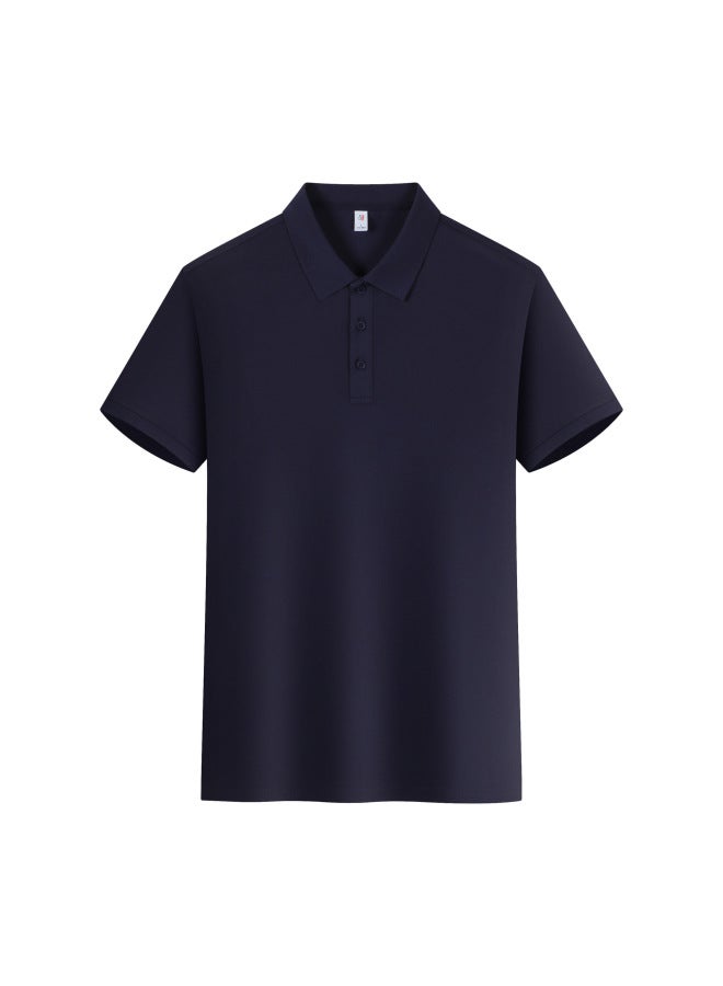 Summer New Style High-imitation Cotton Solid Color Turn-down Collar Polo Shirt Summer Workwear T-shirt Custom Logo Group Uniform Couple