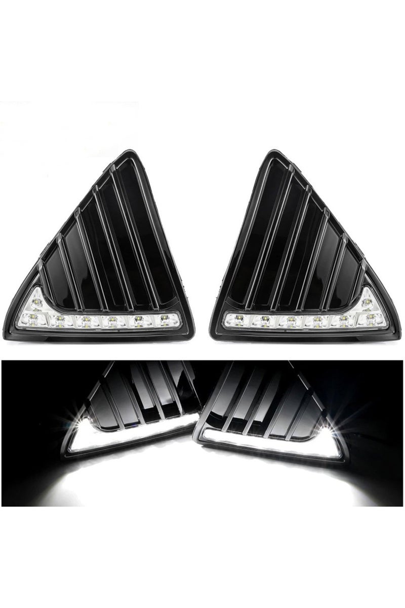 إيروريكس مصابيح تشغيل نهارية (DRL) لسيارة فورد فوكس 3 MK3 موديلات 2012 و2013 و2014، مصابيح LED للتشغيل النهاري 12 فولت، مصابيح ضباب... - Image 1